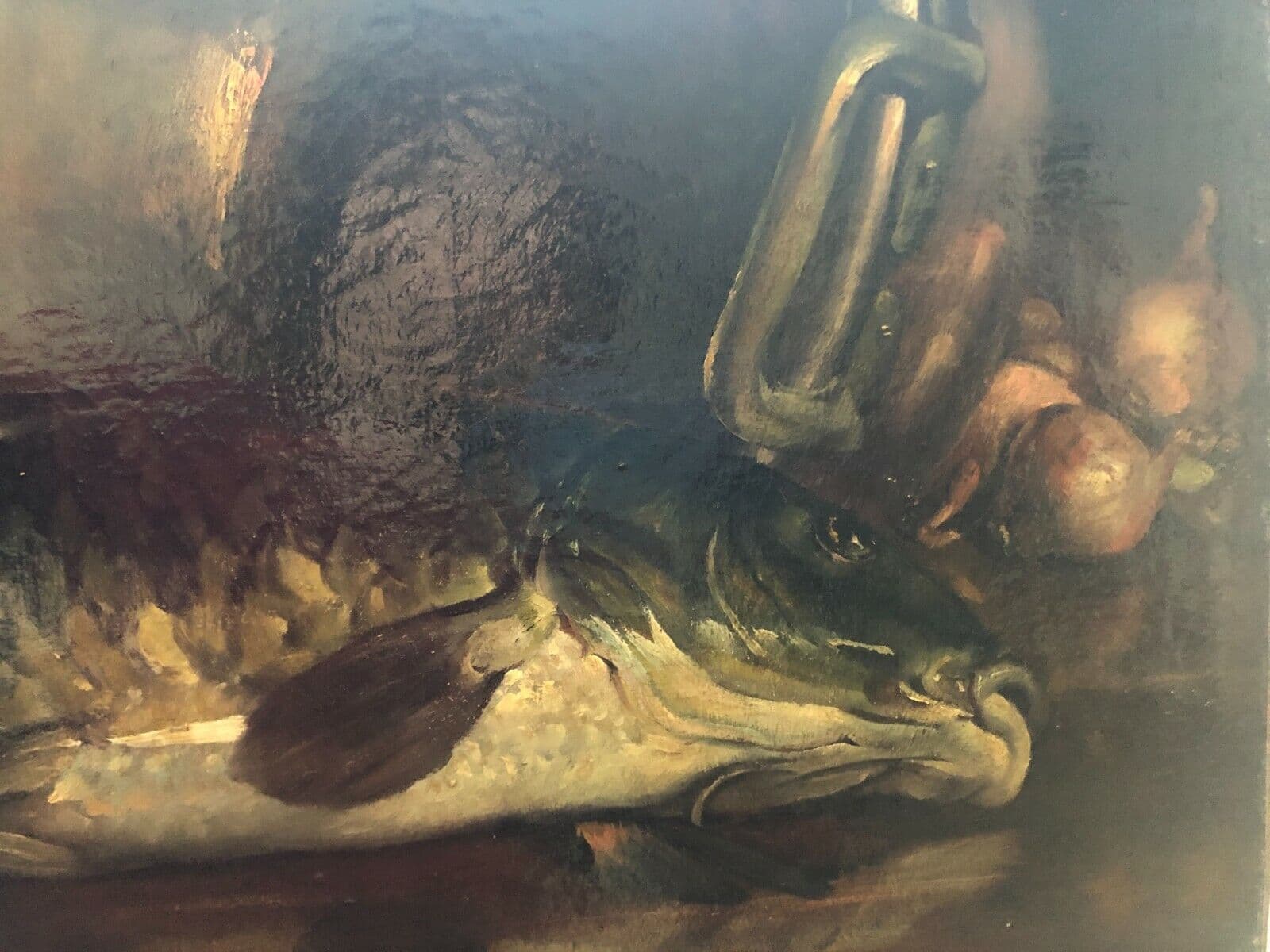 Painting Still Life with Fish, Pickles signed image 2