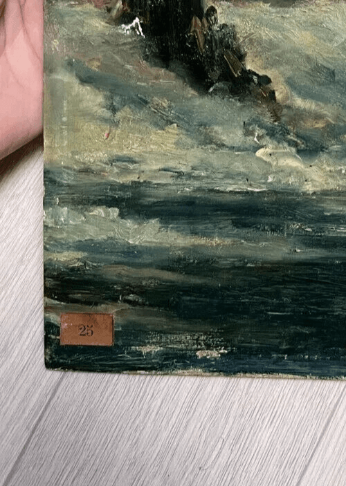 Antique Original Painting Seaview Landscape, Seascape signed image 5