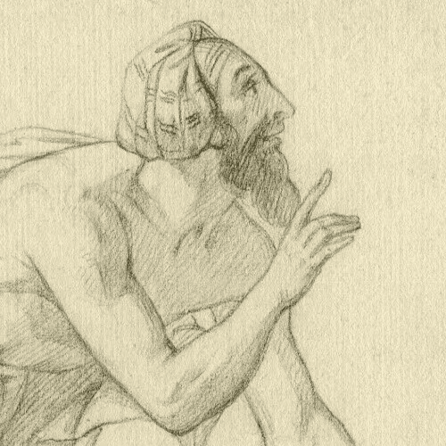 Antique Pencil Drawing Original signed Jean Eloi CHAPSAL (1811-1882) Man 1835 image 3