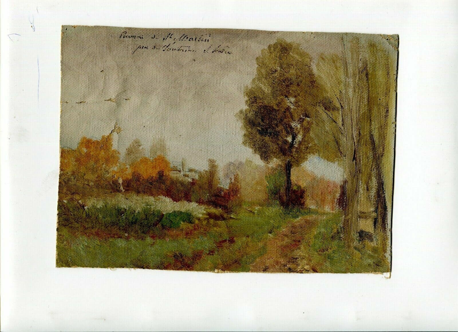 Painting Landscape Fountain s/Saône, Moutrin? image 2