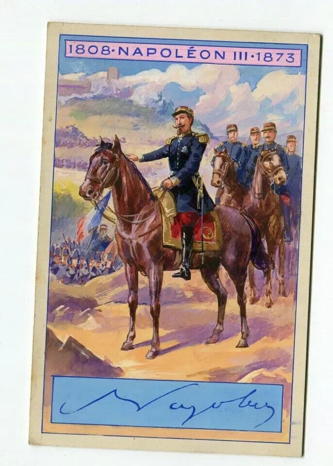 Vintage Drawing Gouache Napoleon III at the Solferino Battle 1859 image 4