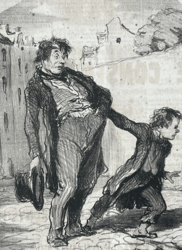 Antique Print 19th century Daumier, les Papas, le fils Modele image 5