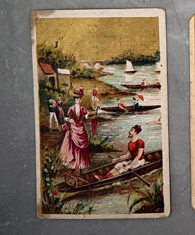 Set of 6 Antique Trade Cards - French Advertising Ephemera (Late 19th Century) image 3