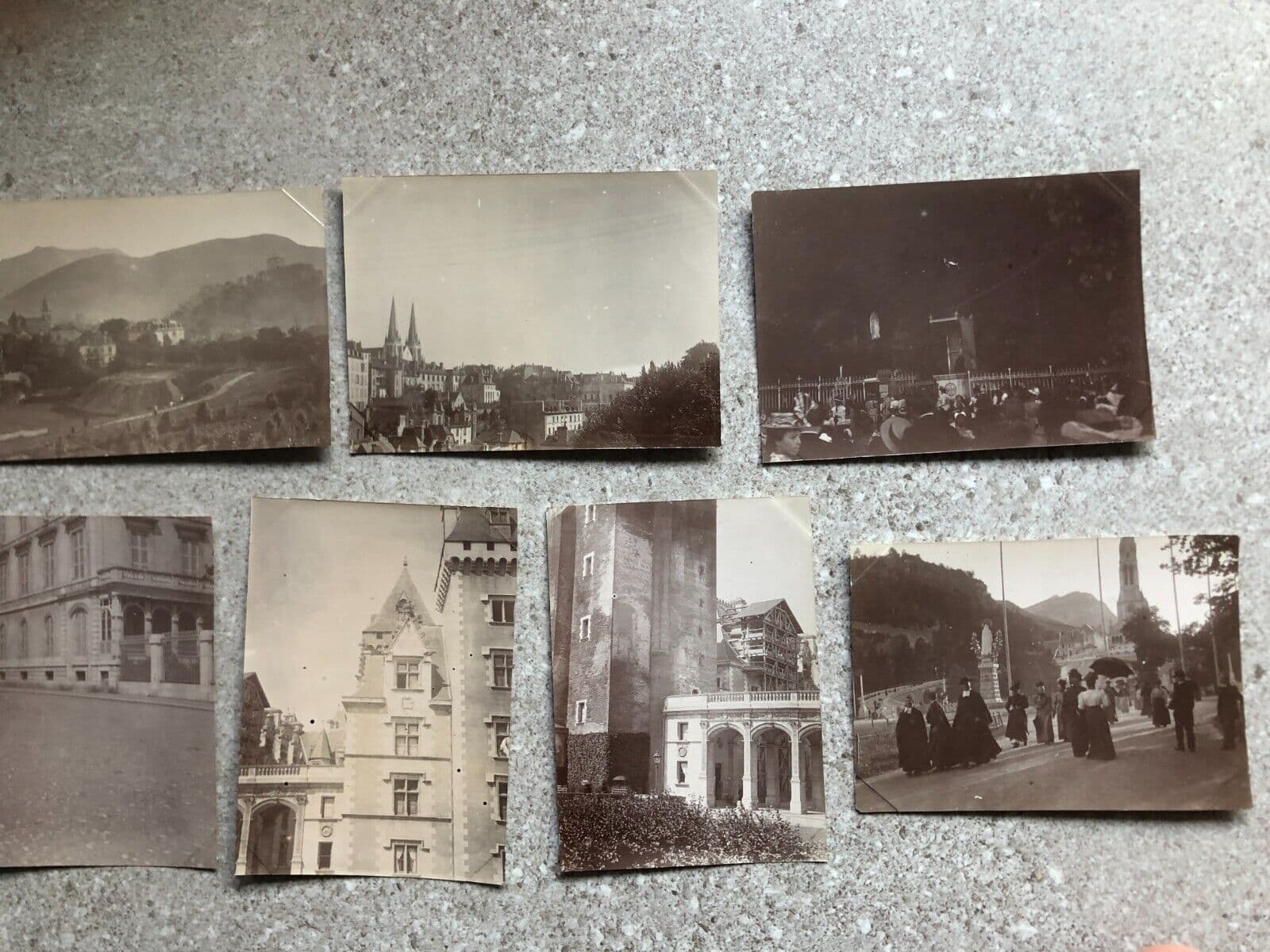 Vintage Photographs Lot x7 Lourdes, Pau-Eglise St Jean, Chateau de Pau 1902 image 2