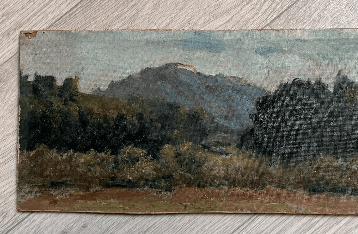 Antique Old Painting Mountain Landscape by Jean-Baptiste Galley (1847-1932) image 3