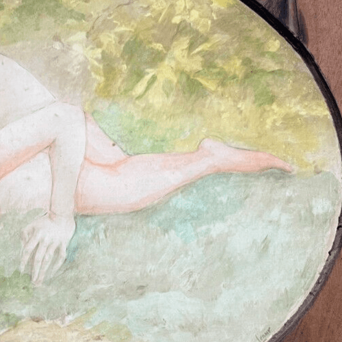 Antique Original Painting Nude Woman Drinking Charles Amable LENOIR (1860-1926) image 3