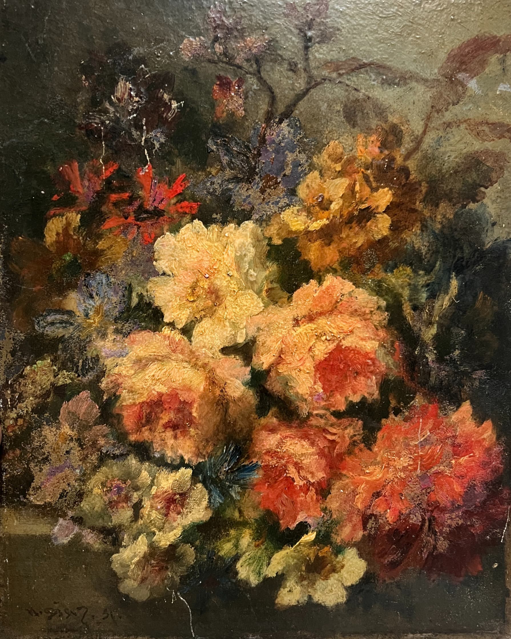 Painting Narcisse Virgile DIAZ DE LA PEÑA (1807-1876) Flower Bouquet