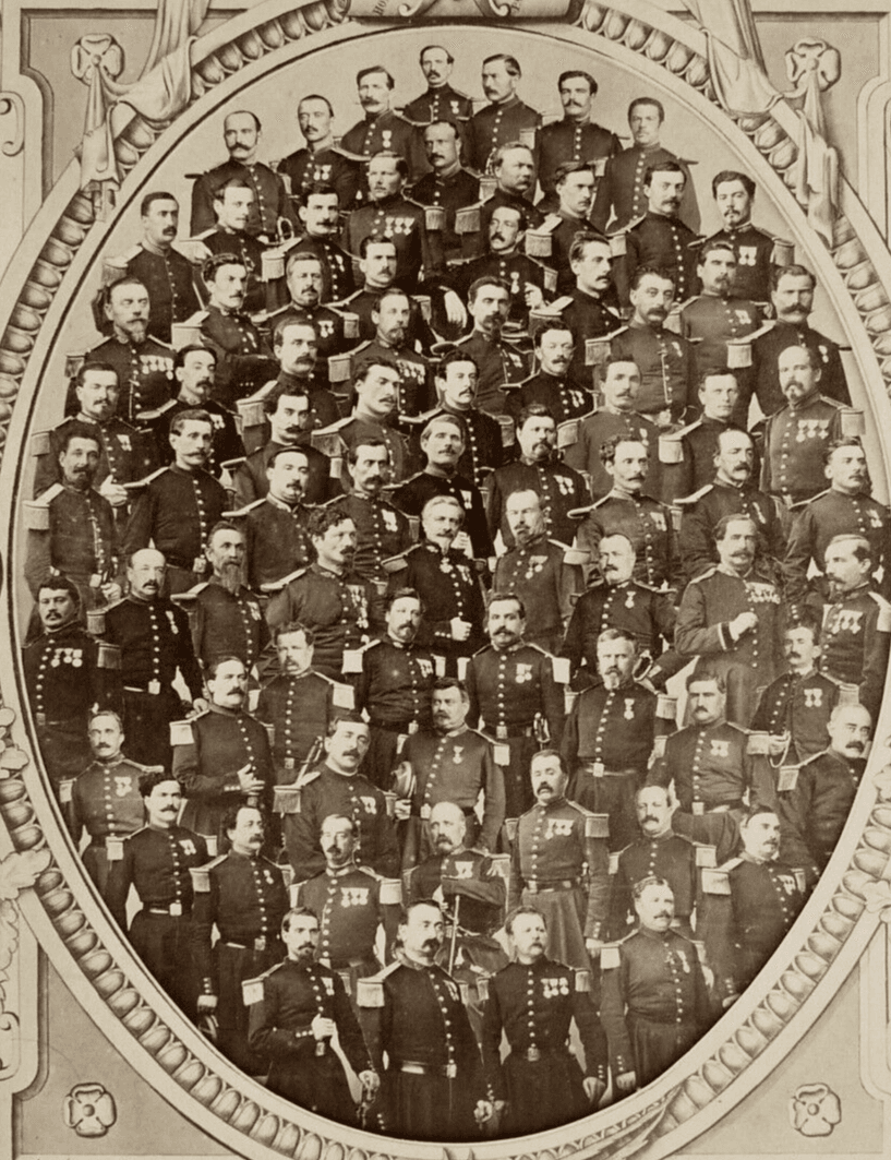 Vintage Photographs Auguste LARESCHE (XIX) Mosaique d'officiers Français c. 1880 image 1