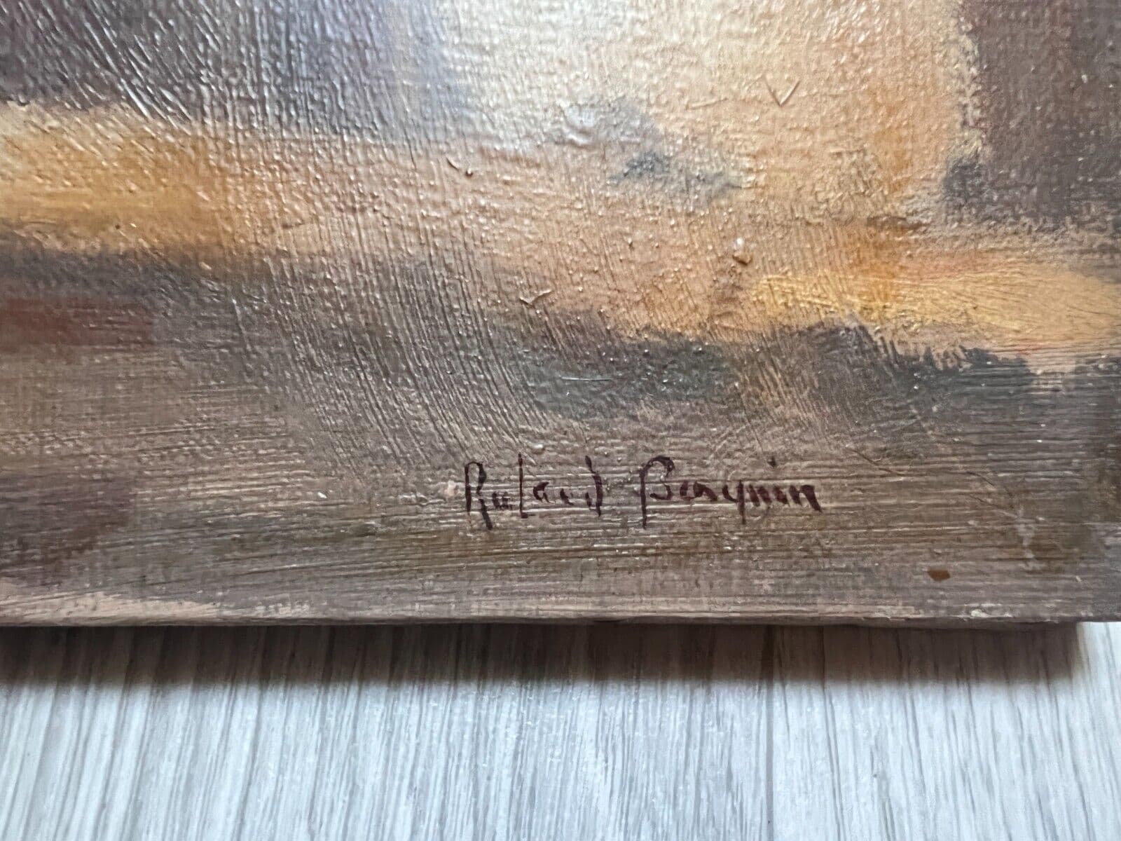 Antique Painting Original Landscape, Cityview Roland BASQUIN (XX) image 4