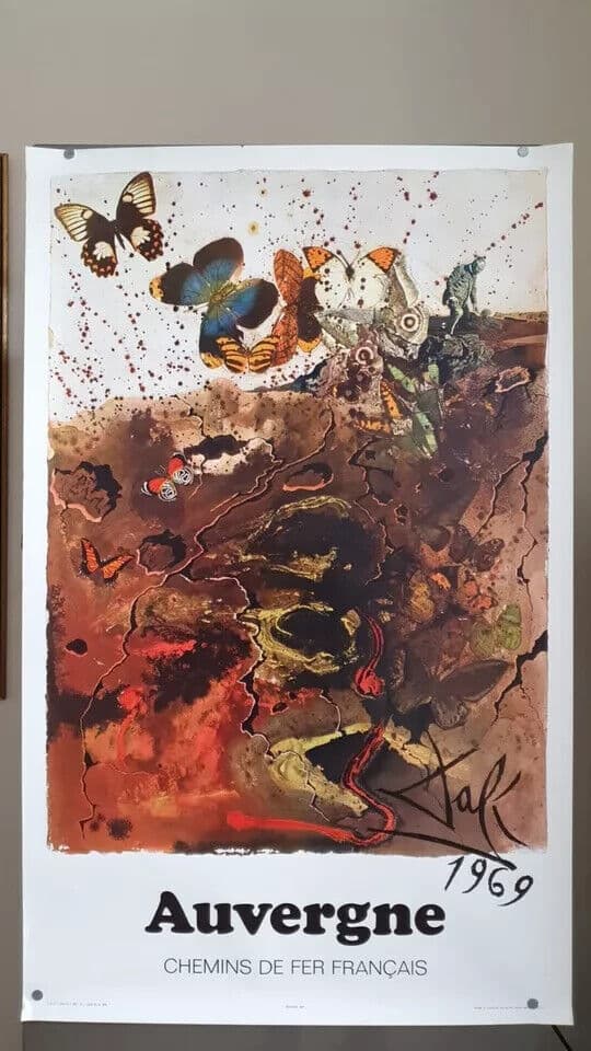 Vintage Original Poster Salvador DALI Auvergne, Butterflies, Abstraction 1969 image 6