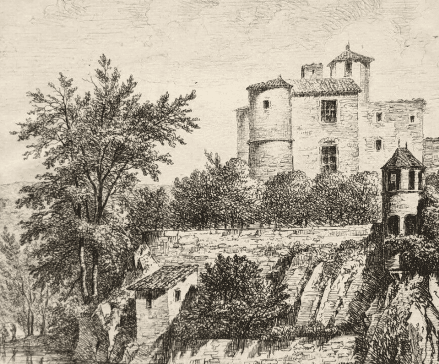 Antique Etching Original Landscape, Castle, Trees Jean-Jacques DE BOISSIEU 1836 image 5