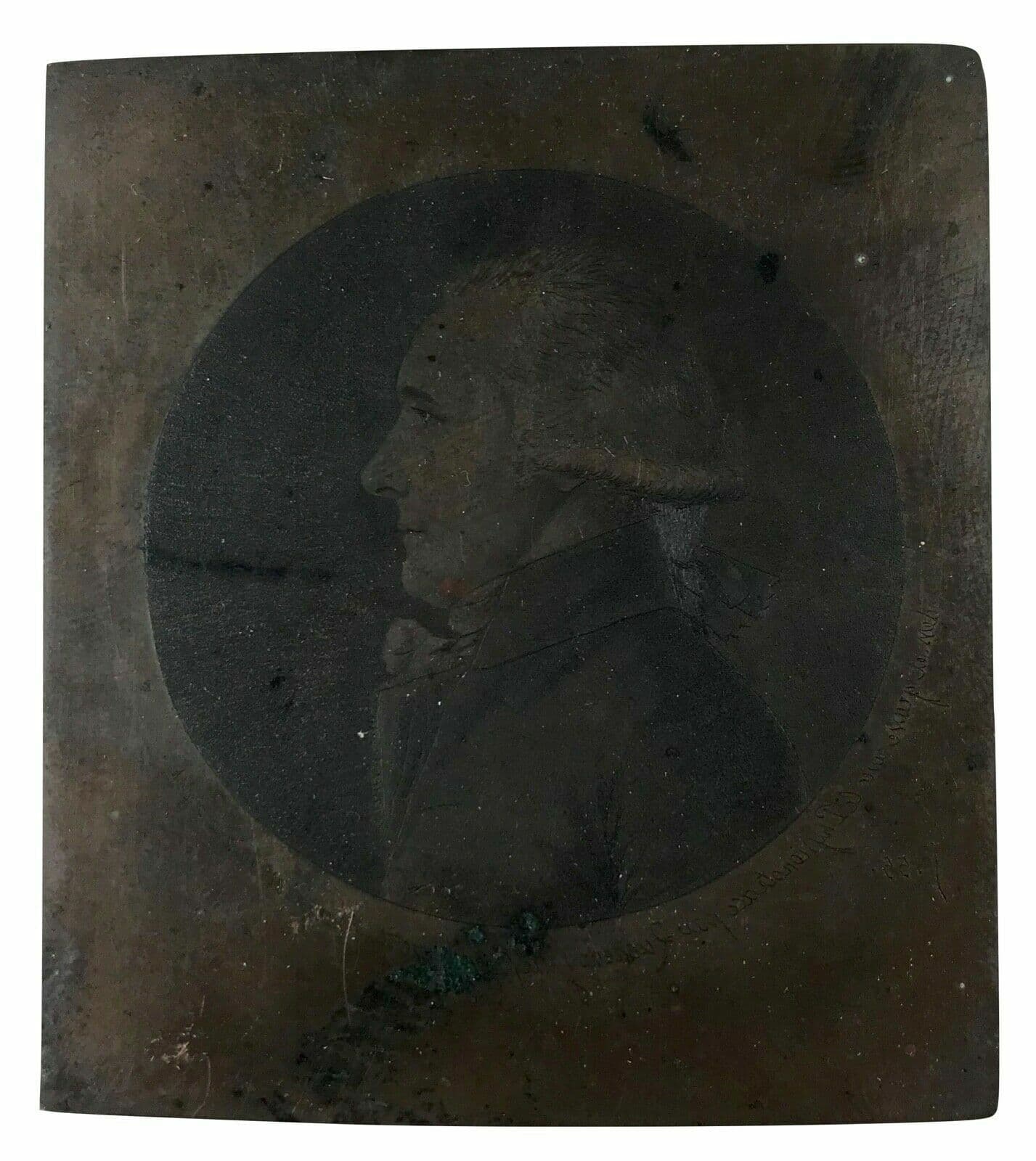 Physiognotrace Copper plate Photography Man Portrait by Edme QUENEDEY image 1