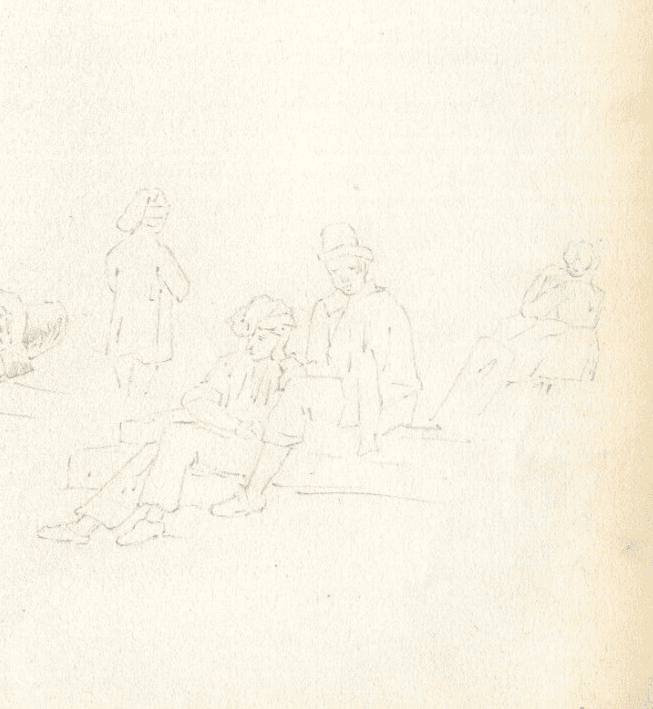Antique Pencil Drawing Original Sketches of Characters image 5