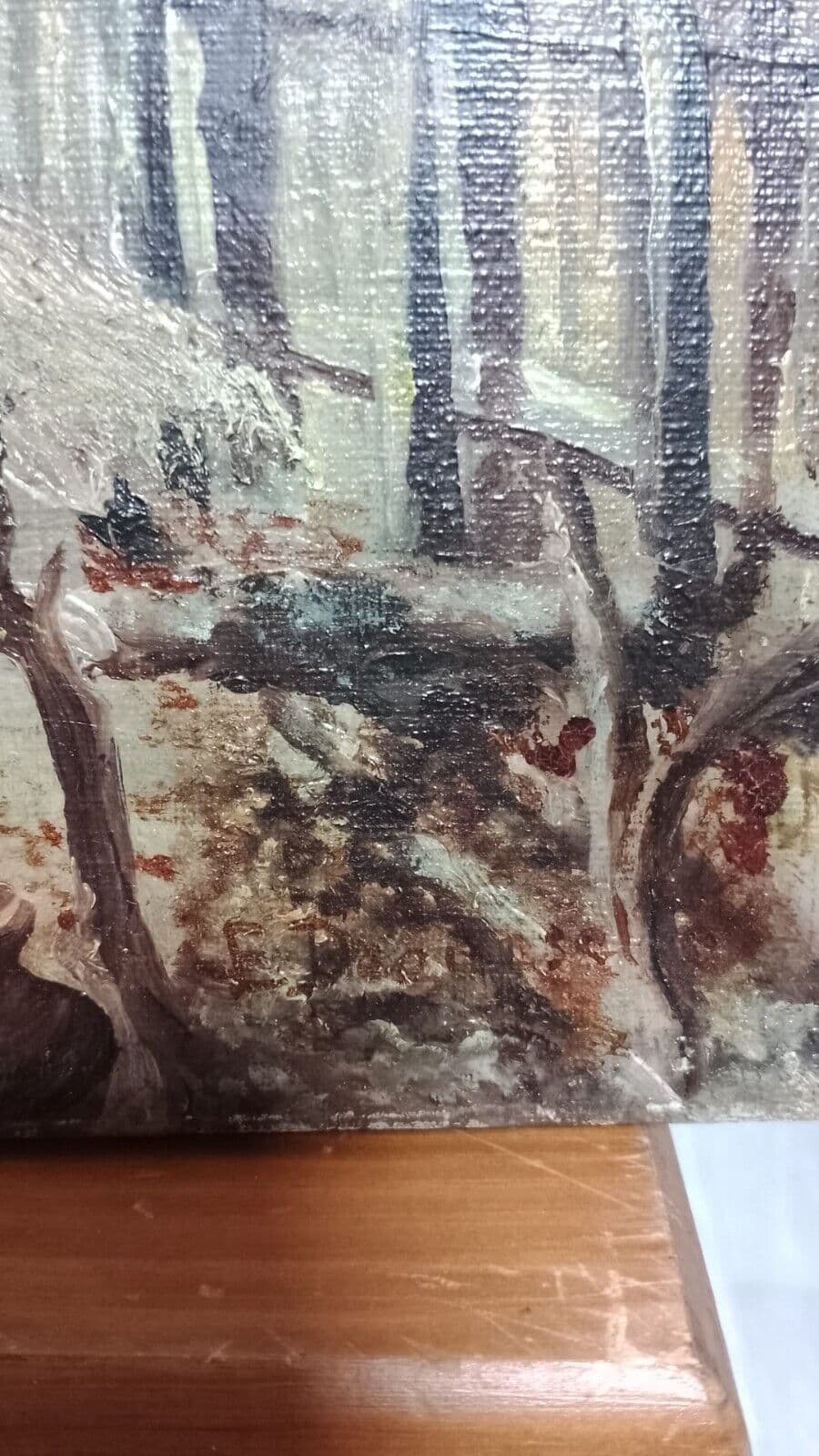 Antique Original African Landscape Palm Trees, Sea and House image 8