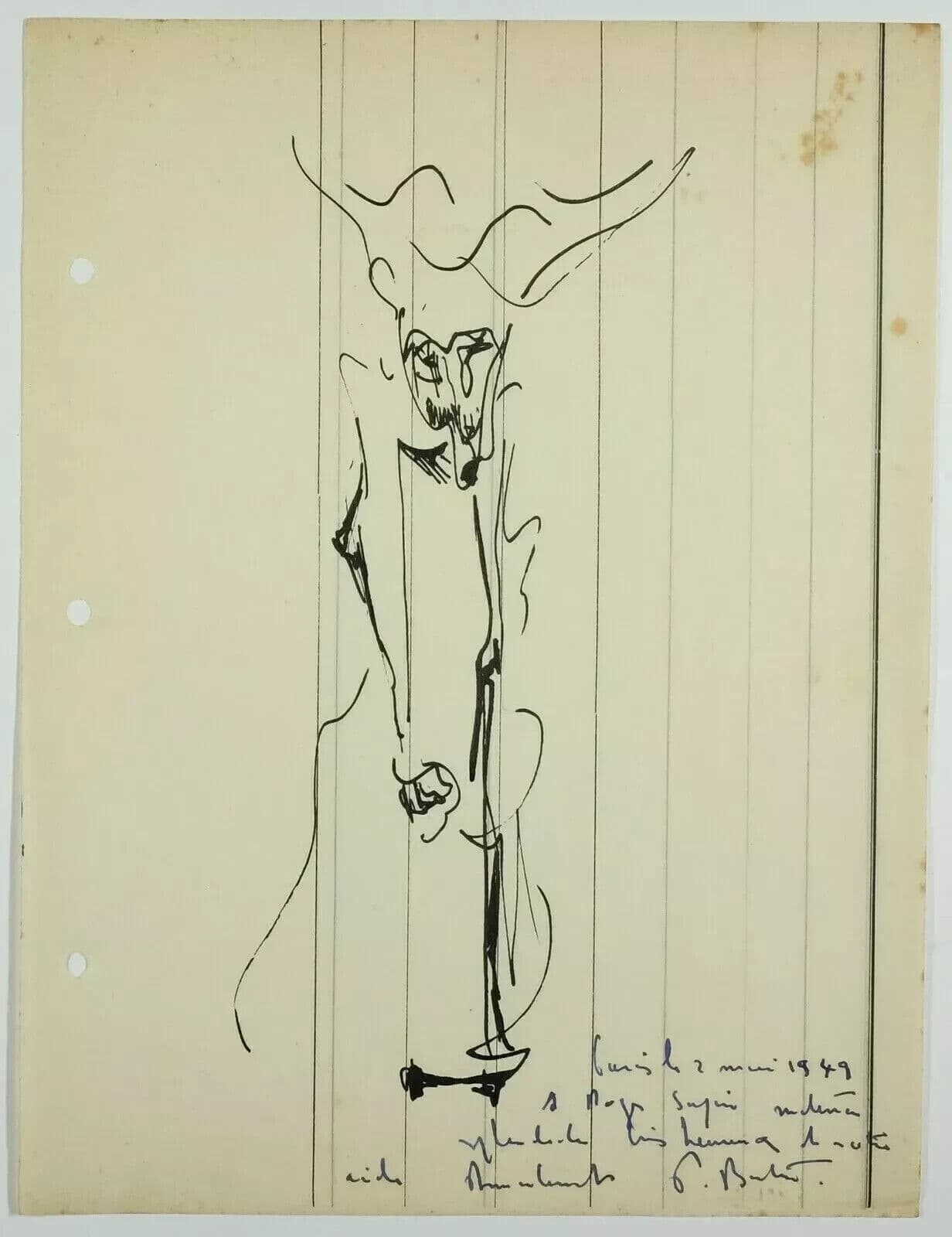 Abstract Ink Signed Original Drawing Abstraction, Woman, Watercolor Artwork image 5