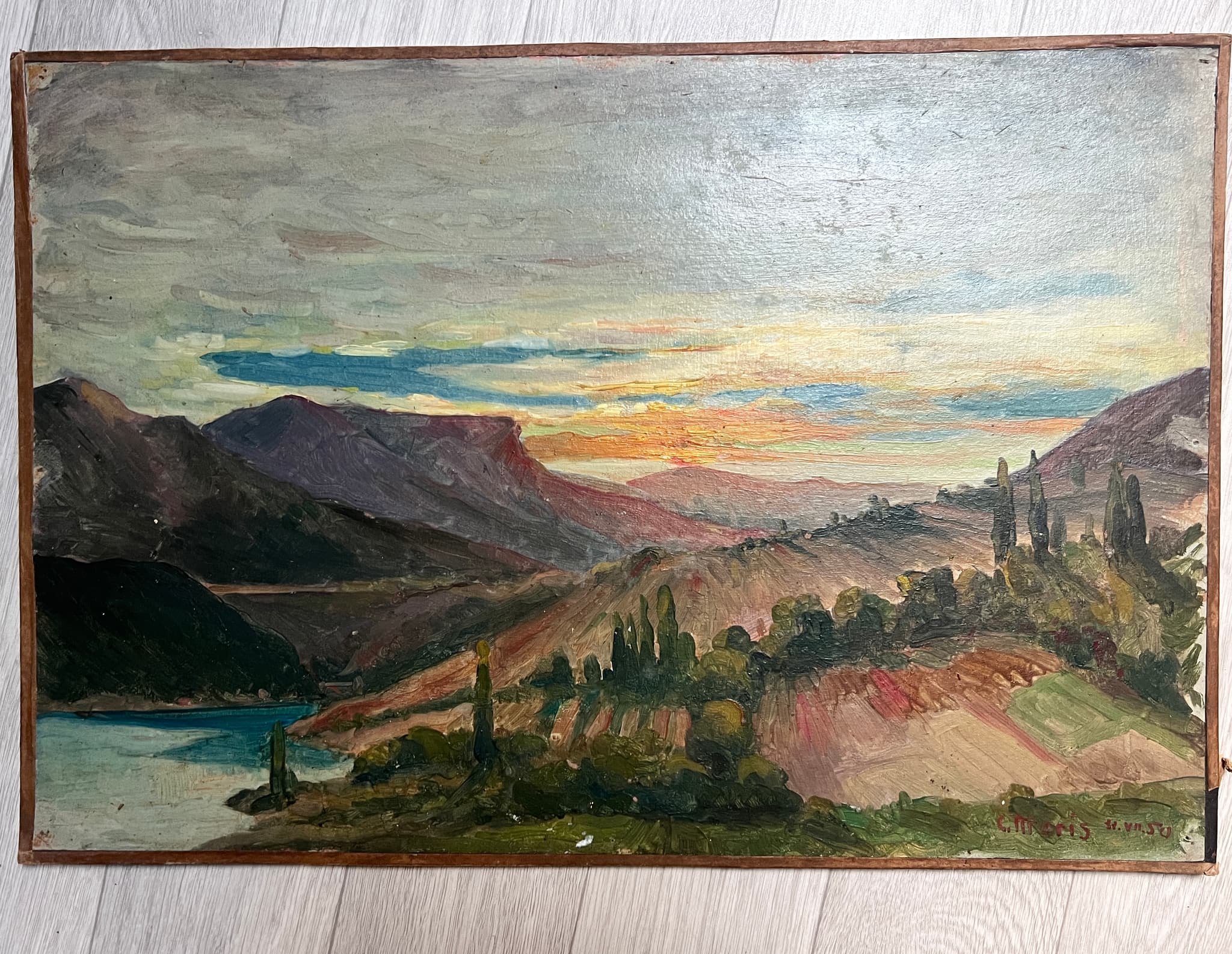 Painting by Maurice Delfieu (1884-1854) Landscape image 2