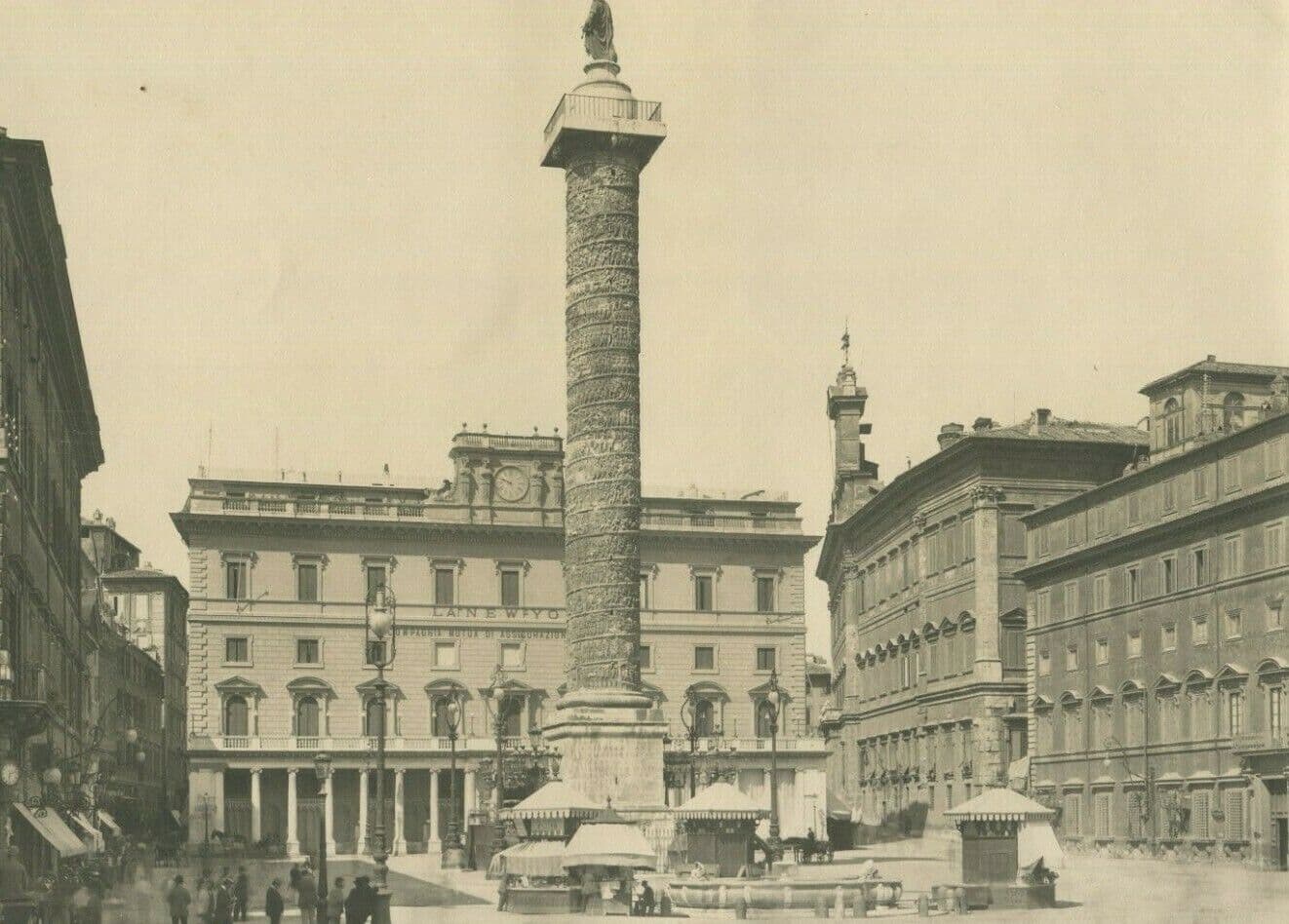 Vintage Photographs Landscape Piazza Colonna, Roma, Italy c. 1900 Artwork image 1