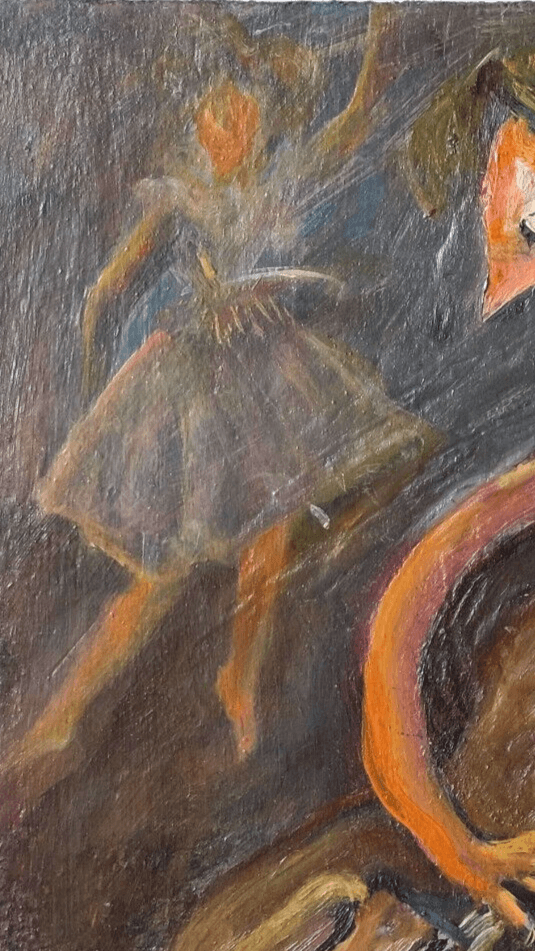Modern Original Painting Cubist Woman Portrait with Violon image 2