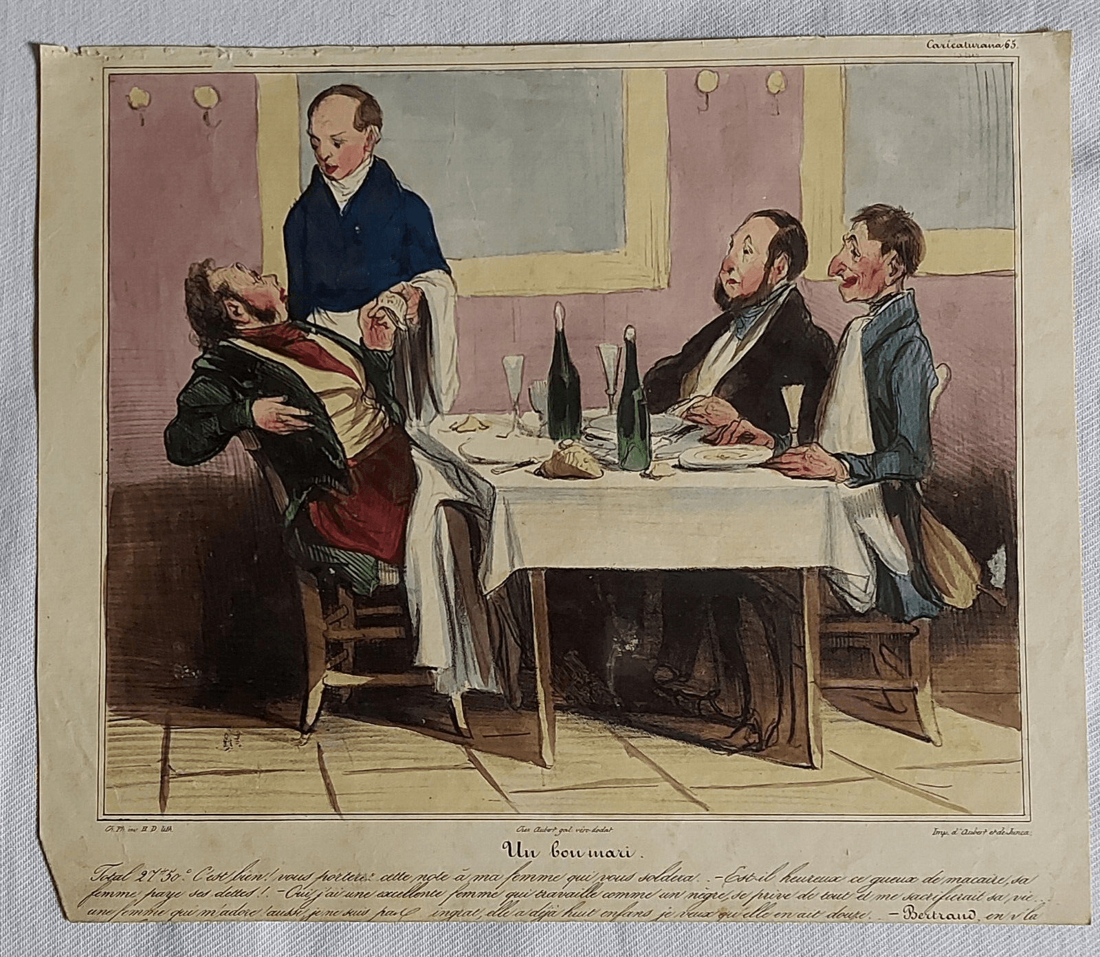 Honoré Daumier Caricaturana 65 Un Bon Mari Lithography image 2