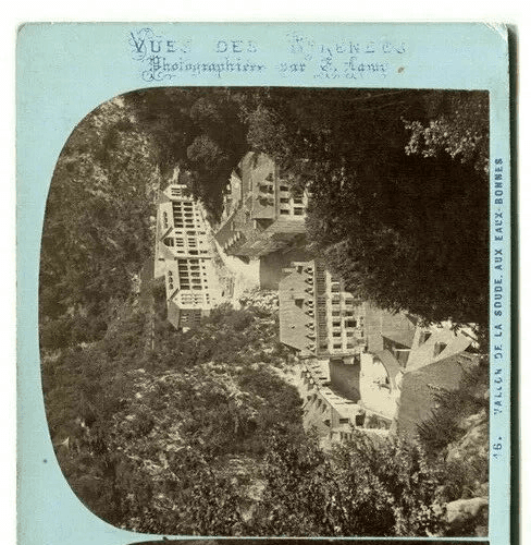 Vintage Stereoview A.LAMY - Vallon de la Soude aux Eaux-Bonnes PYRENEES c. 1870 image 3