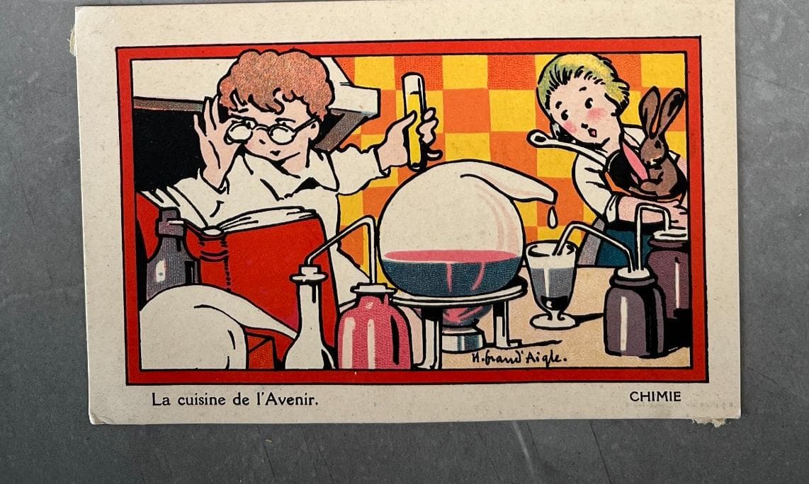 Set of 3 Vintage French Educational Cards - Mechanics, Zoology, Chemistry image 5