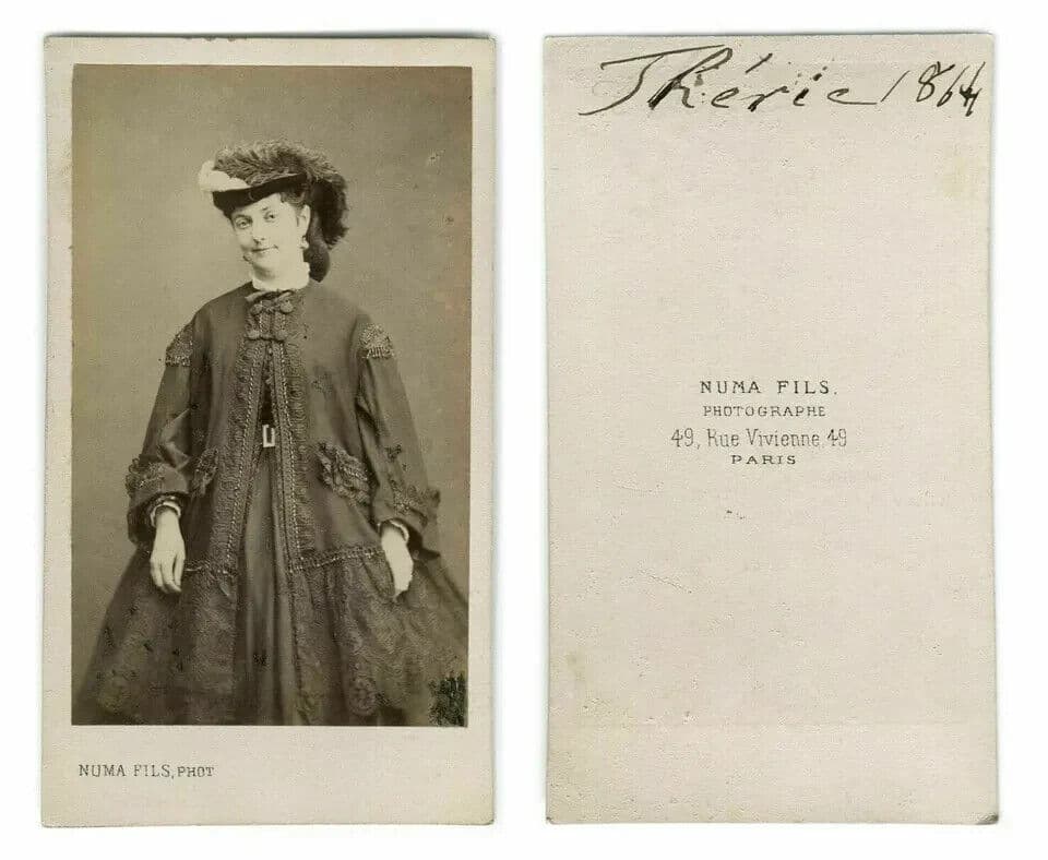 CDV Vintage Photographs NUMA FILS - Alice Theric, French Actress c. 1864 image 3