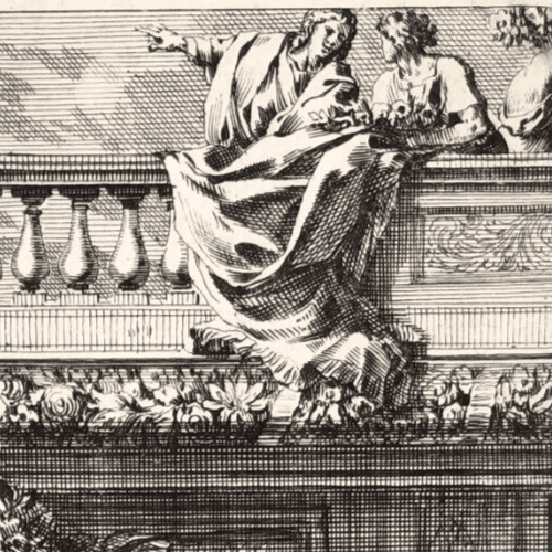 Antique Original Engraving Jean Le Pautre (1618–1682) Etching Architecture image 3