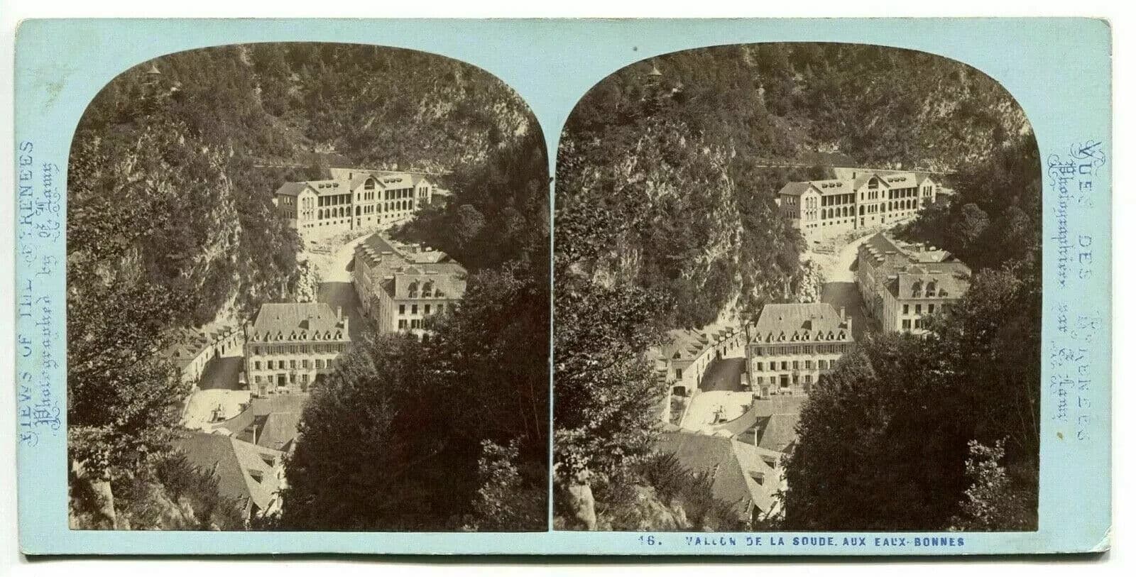 Vintage Stereoview A.LAMY - Vallon de la Soude aux Eaux-Bonnes PYRENEES c. 1870 image 7