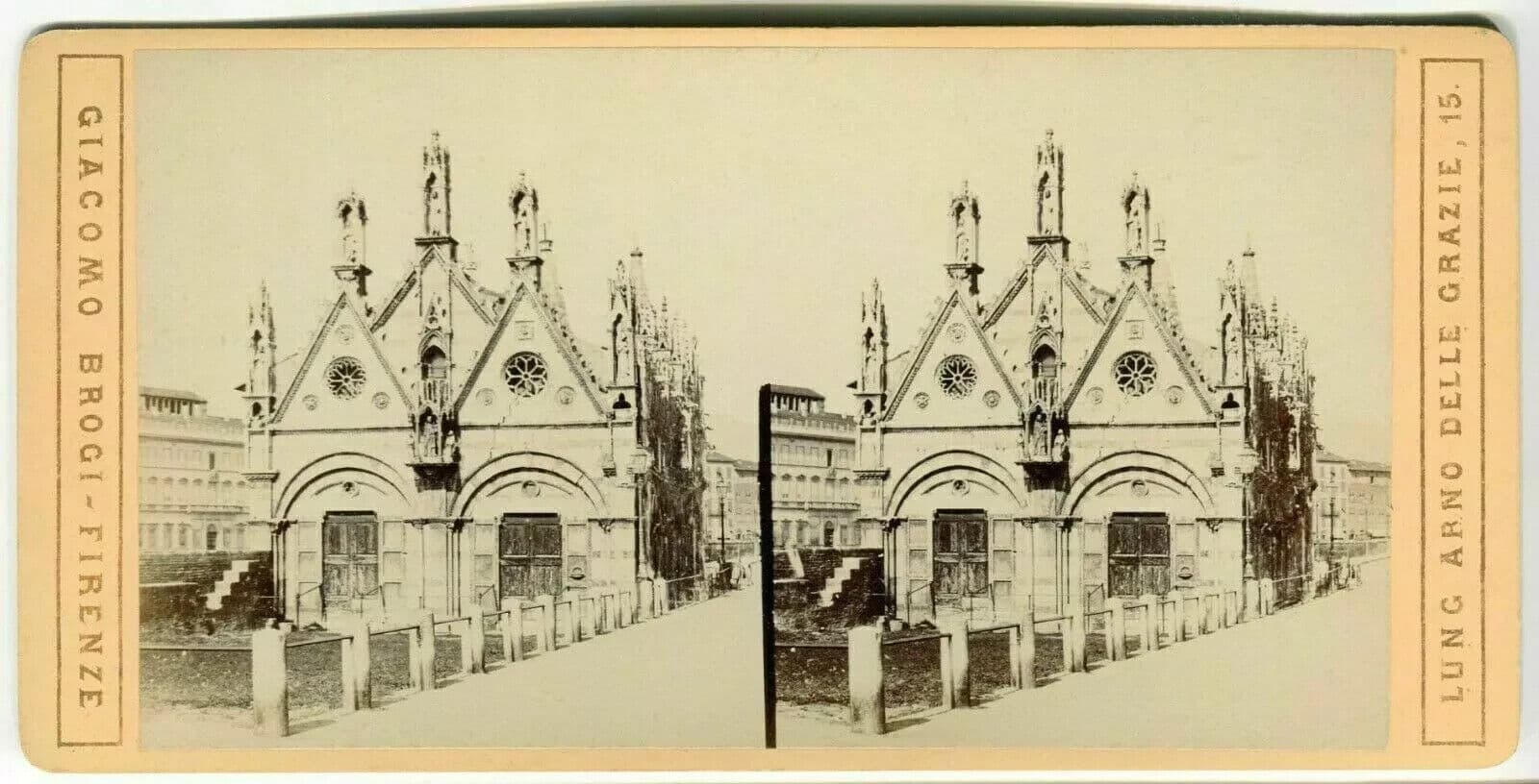 Vintage Stereoview Photo Giacomo BROGI - Pisa. S.Maria della Spina c. 1870 image 7