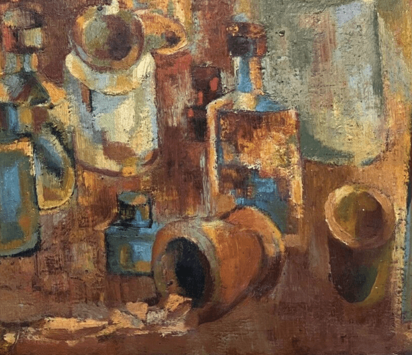 Antique Original Painting Still Life, Drinks, Artist, Working life image 3