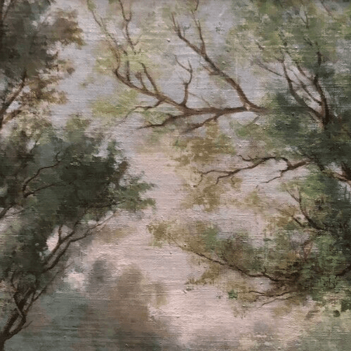Antique Original Painting signed Jules CAYLA Landscape Barbizon, People image 5