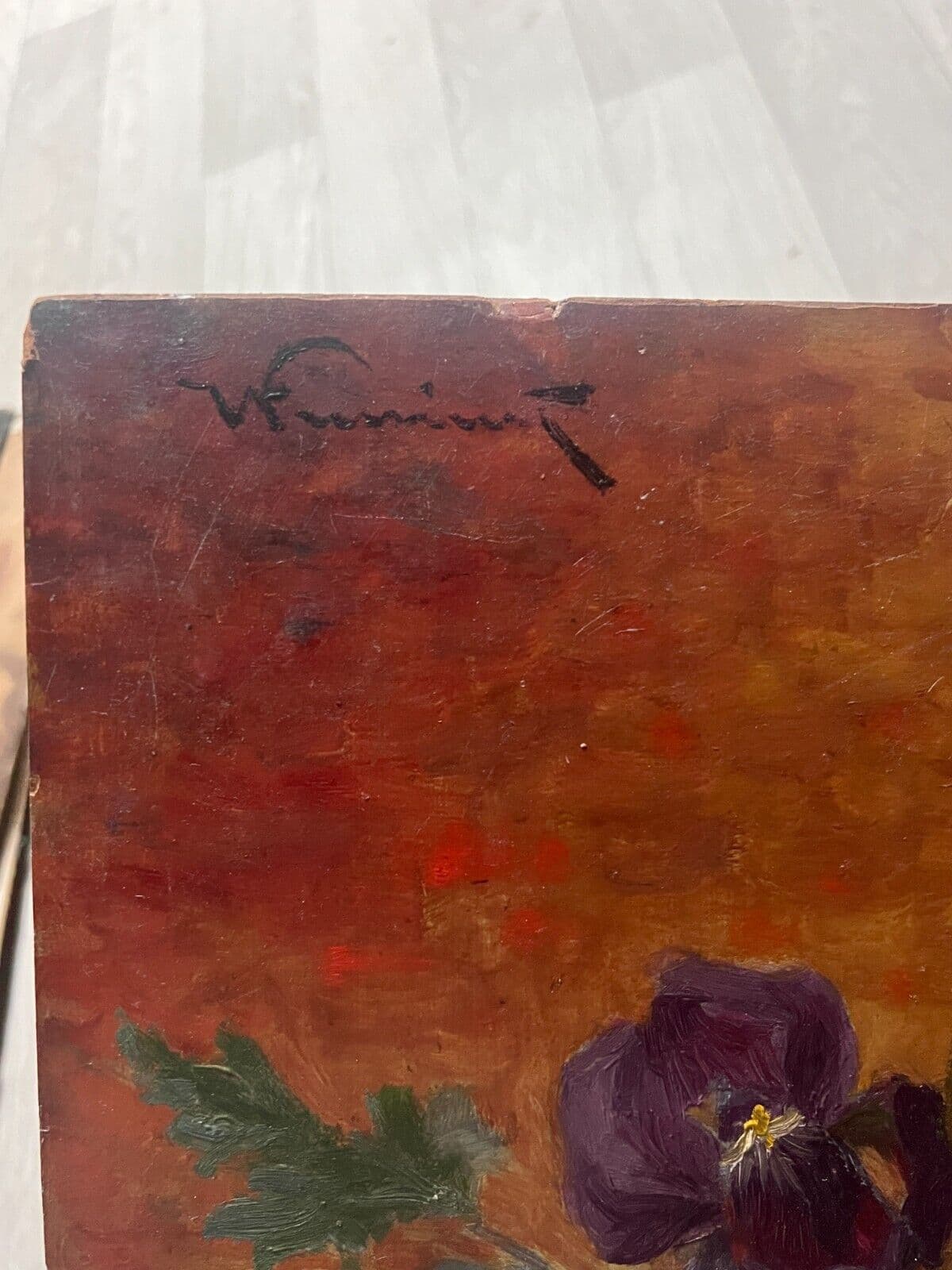 Antique Original Painting Still Life, Flowers, Roses Jean VIMENET (1914-1999) image 5
