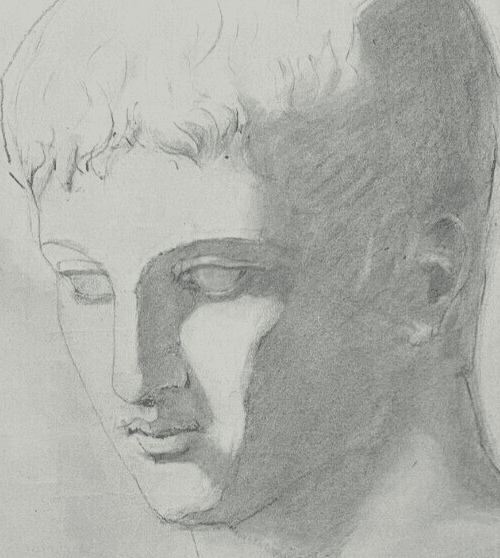 Antique Original Drawing Man, Portrait, Sculpture, Profil image 2