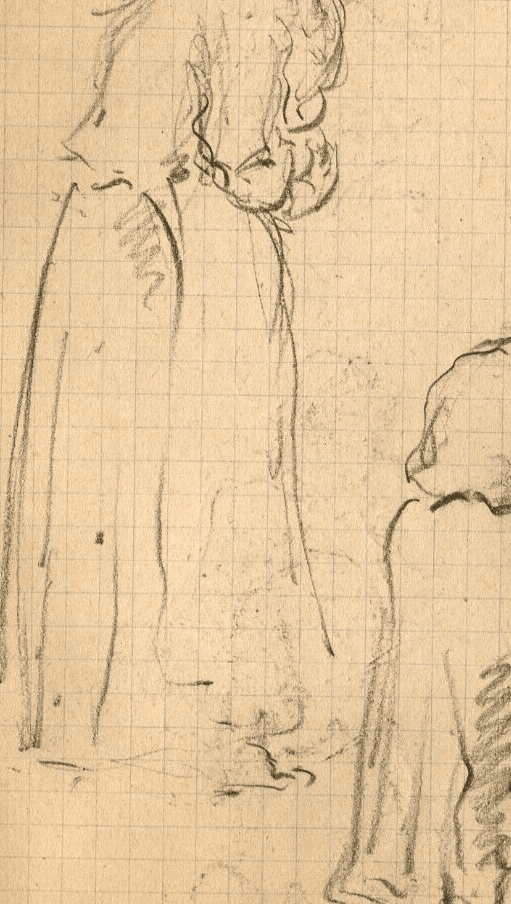 Vintage Original Pencil Drawing Two Women Portraits image 4