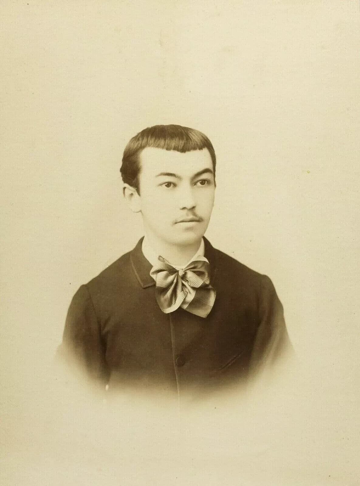 Vintage Photographs Young Boy Portrait - Algeria, Albumen c. 1880 image 2