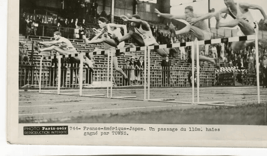 Vintage Photograph France-America-Japan 110m won by Towns c. 1936 image 7