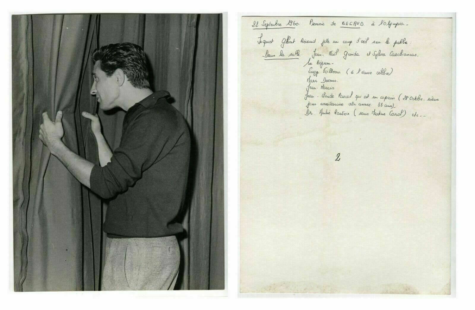 Vintage Photographs Reportage Gilbert Becaud, Olympia , Actor 22/09/1960 x7 image 7