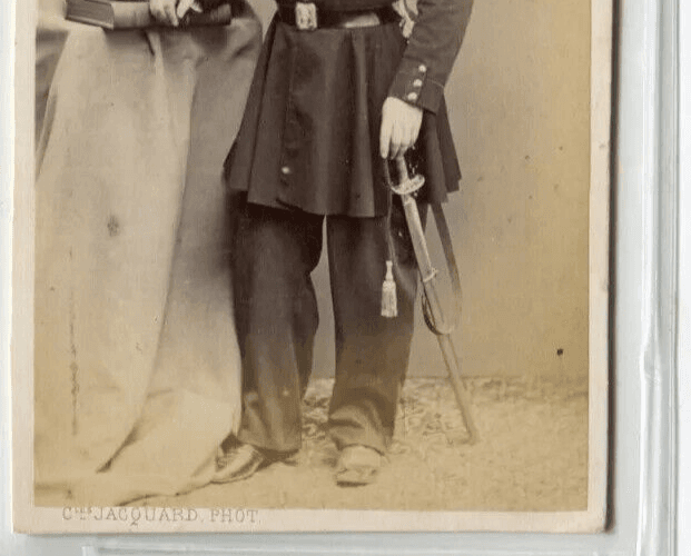 Antique CDV Photographs Military Man Portrait Jaquard Henniburger 1866 image 5