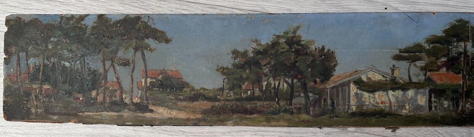 Painting South of France Landscape Houses and Trees image 2