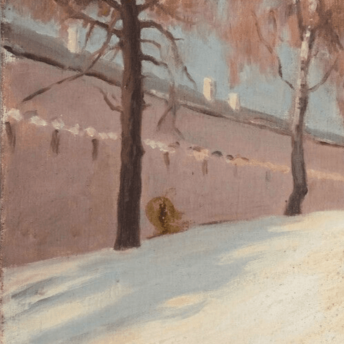 Antique Painting Original Winter Landscape Michail GUERMACHEFF (1867-1930) image 2