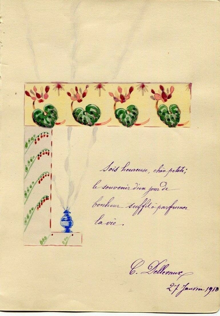 Antique Document Letter by Jules Brunard (1837-1910) Poem image 1