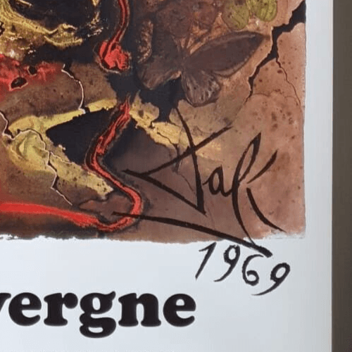 Vintage Original Poster Salvador DALI Auvergne, Butterflies, Abstraction 1969 image 4