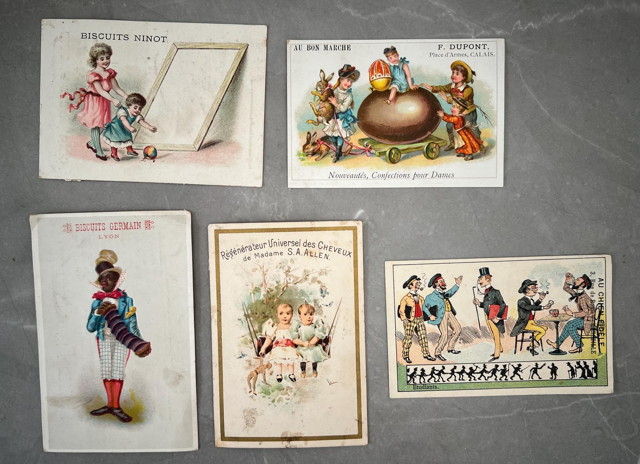 Antique Trade Card Collection – 19th Century Advertising Ephemera – Set of 5 image 1