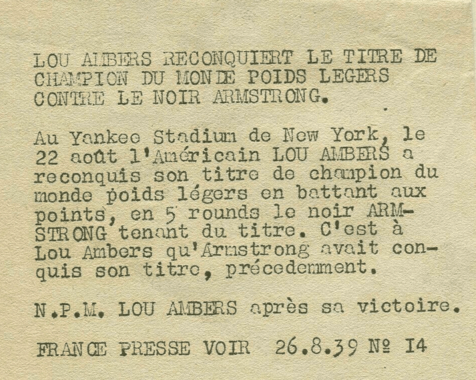Vintage Photographs PRESSE - BOXE - Lou Ambers against Armstrong 1939 image 4
