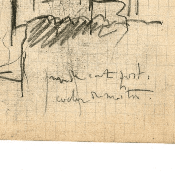 Antique Pencil Old Drawing Original City and Lighting image 5