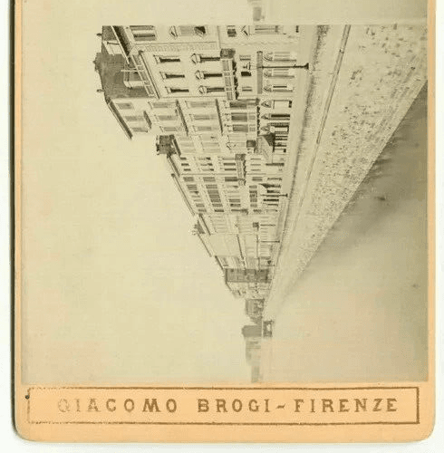Vintage Stereoview Photo Giacomo BROGI - Florence. Lung' Arno Nuovo c. 1870 image 3