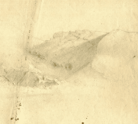 Antique Original Pencil Drawing 19th century Mountain Sketches Artwork image 4