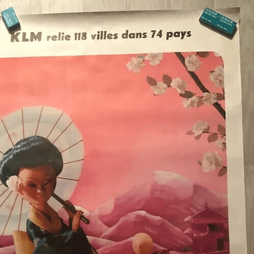 Vintage Poster Japan by KLM LEESINK Travel Advertising circa 1950 Asian Art image 7
