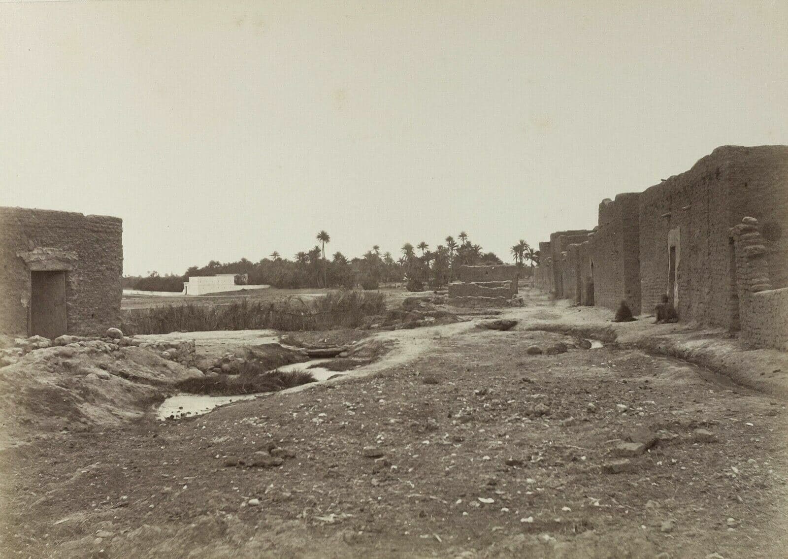 Vintage Photographs Village Landsacape Biskra Algeria, Albumen c.1880 image 1