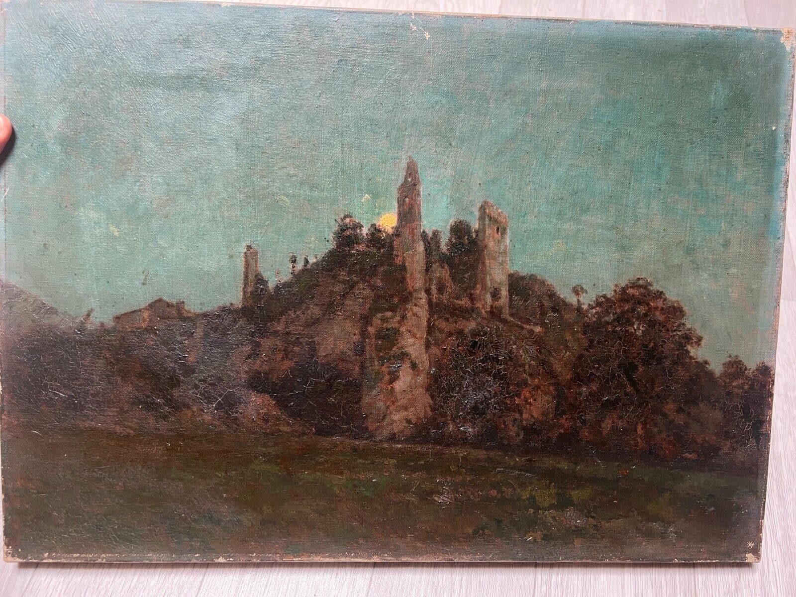 Antique Painting Original Landscape, Mountain Albert ALBERTIN (1847-1907) image 4